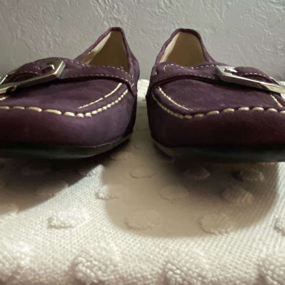 ANNE KLEIN iFlex Purple Suede Leather Loafers Slip On Shoes - Picture 2 of 16